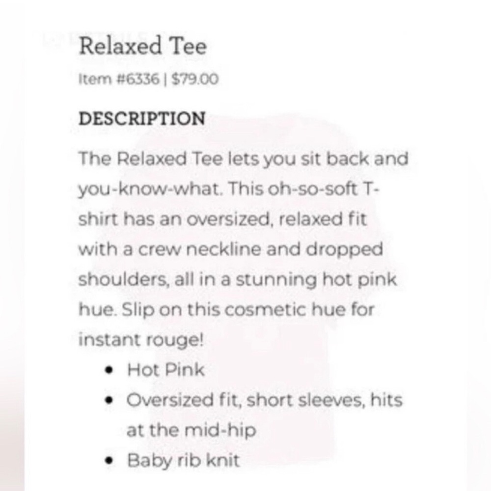 NWOT CAbi Relaxed Tee Crew Neck Hot Pink Oversized Cropped Summer Vacation M - Picture 10 of 10
